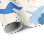 Dromerige Vogels en Wolken Inpakpapier (Rol Hoek)