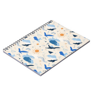 Dromerige Vogels en Wolken Spiraal Notebook Notitieboek