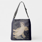 Dromerige vrouw en kat crossbody tas (Achterkant)