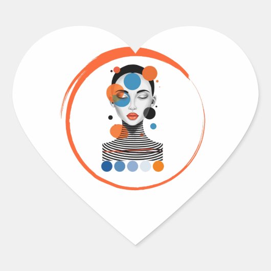 dromerige vrouw hart sticker (Voorkant)