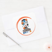 dromerige vrouw vierkante sticker (Envelop)