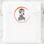 dromerige vrouw vierkante sticker (Tas)