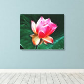 Dromerige Waterlily Floral Wrapped Canvas Afdruk (Insitu (Houten vloer))