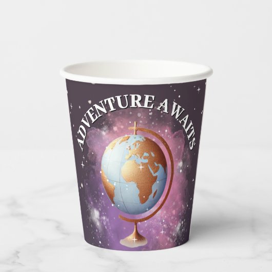 Dromerige Waterverf Adventure wacht op Baby shower Papieren Bekers (Achterkant)