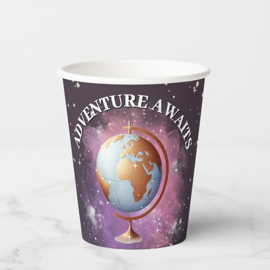 Dromerige Waterverf Adventure wacht op Baby shower Papieren Bekers (Voorkant)