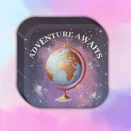 Dromerige Waterverf Adventure wacht op Baby shower Papieren Bordje