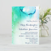 *~* Dromerige Waterverf Aqua Beach Trendy Modern Kaart (Staand voorkant)