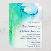 *~* Dromerige Waterverf Aqua Beach Trendy Modern Kaart (Voorkant / Achterkant)