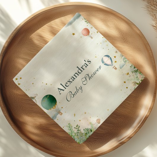 Dromerige Waterverf ballon Baby shower Servet