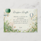 Dromerige Waterverf Ballon Diapper Raffle Informatiekaartje (Voorkant)