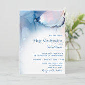 ** Dromerige Waterverf Blues Pinks Trendy Modern Kaart (Staand voorkant)