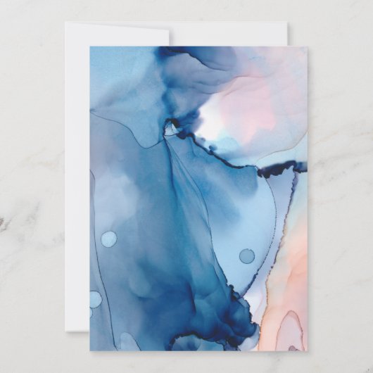 ** Dromerige Waterverf Blues Pinks Trendy Modern Kaart (Achterkant)