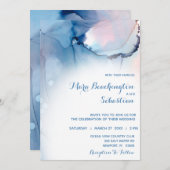 ** Dromerige Waterverf Blues Pinks Trendy Modern Kaart (Voorkant / Achterkant)