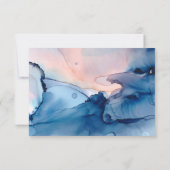 ** Dromerige Waterverf Blues Pinks Trendy Modern RSVP Kaartje (Achterkant)