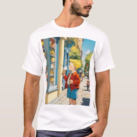 Dromerige Waterverf Cityscape T-shirt (Voorkant)