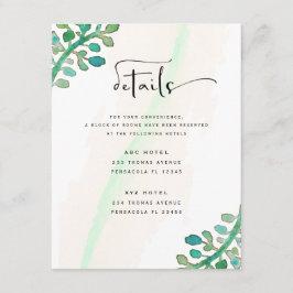 Dromerige Waterverf Elegant Greenery Wedding Informatiekaartje