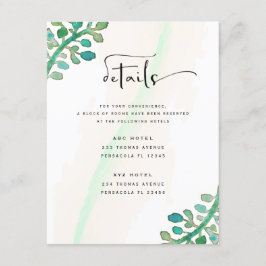 Dromerige Waterverf Elegant Greenery Wedding Informatiekaartje