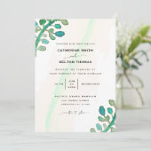 Dromerige Waterverf Elegant Greenery Wedding Invit Kaart (Staand voorkant)