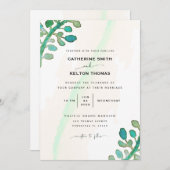 Dromerige Waterverf Elegant Greenery Wedding Invit Kaart (Voorkant / Achterkant)