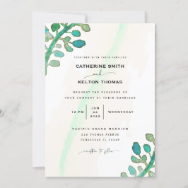Dromerige Waterverf Elegant Greenery Wedding Invit Kaart