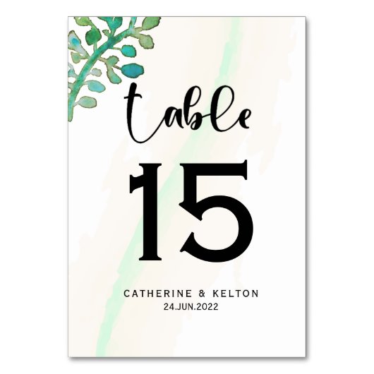 Dromerige Waterverf Elegant Greenery Wedding Kaart (Voorkant)