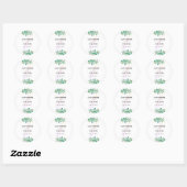 Dromerige waterverf Elegante groene bruiloft Ronde Sticker (Vel)
