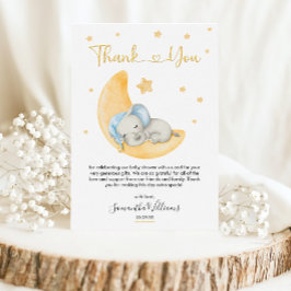 Dromerige Waterverf Elephant Moon Baby shower Bedankkaart