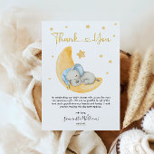 Dromerige Waterverf Elephant Moon Baby shower Bedankkaart