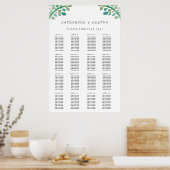 Dromerige Waterverf Greenery Trouwstoel Grafiek Poster (Keuken)