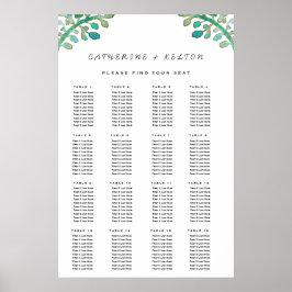 Dromerige Waterverf Greenery Trouwstoel Grafiek Poster