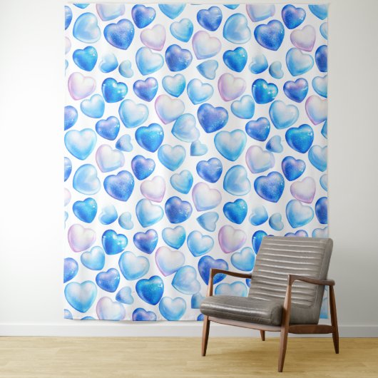 "Dromerige Waterverf hartwandtapijt - groot" Wandkleed (In situ)