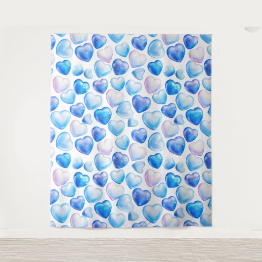 "Dromerige Waterverf hartwandtapijt - groot" Wandkleed (Voorkant)