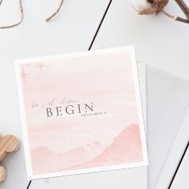 Dromerige Waterverf Mountain Blush Roze bruiloft Servet