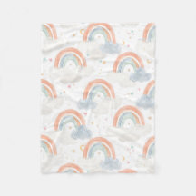 Dromerige waterverf pastel babykamer deken | Regen