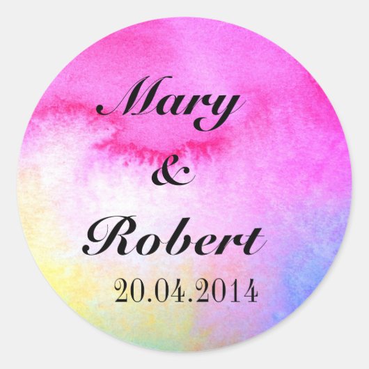 Dromerige Waterverf Ronde Sticker (Voorkant)