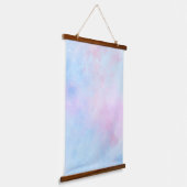 Dromerige waterverf roze blauw hangend wandkleed (Gebogen)