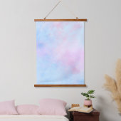 Dromerige waterverf roze blauw hangend wandkleed (Slaapkamer)