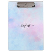 Dromerige waterverf roze blauw turquoise klembord (Voorkant)