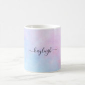 Dromerige waterverf roze blauw turquoise koffiemok (Center)