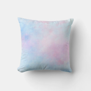 Dromerige waterverf roze blauw turquoise kussen