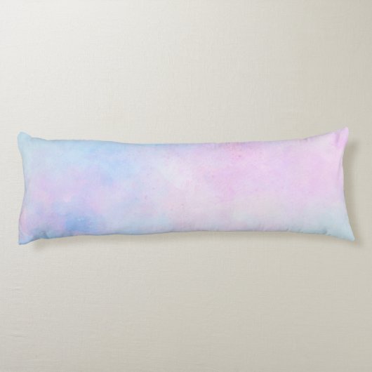 Dromerige waterverf roze blauw turquoise lichaamskussen (Achterkant)