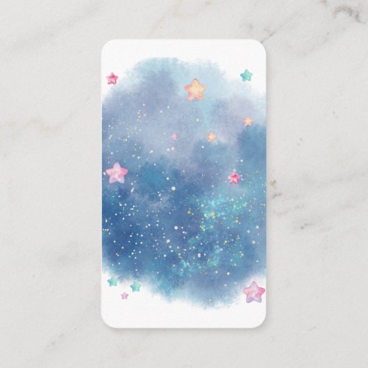 Dromerige Waterverf Twinkle Little Star Baby showe Informatiekaartje (Achterkant)