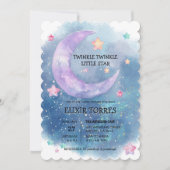 Dromerige Waterverf Twinkle Little Star Baby showe Kaart (Voorkant)