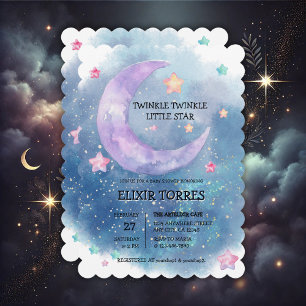 Dromerige Waterverf Twinkle Little Star Baby showe Kaart
