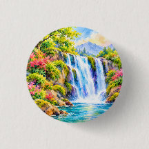 Dromerige Waterverf Waterval Paradijs
