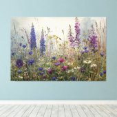 Dromerige waterverf wilde bloemen canvas afdruk (Insitu (Houten vloer))