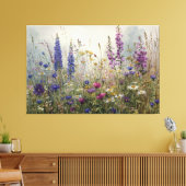 Dromerige waterverf wilde bloemen canvas afdruk (Insitu (Woonkamer))