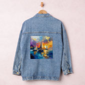 Dromerige Waterverf Zeilboten Denim Jas Jacket (Hangar)