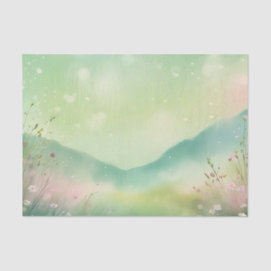 Dromerige weide Waterverf in Pastel Tissuepapier (Voorkant)