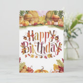 Dromerige Wens Herfst Herfst Gelukkige Verjaardag Kaart (Staand voorkant)